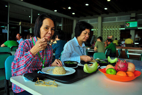 Παλινδρόμηση στομάχου - Δύο γυναίκες γευματίζουν