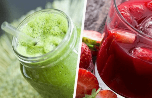 Χυμοί φρούτων σε ποτήρι