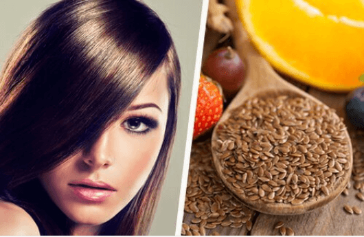 Νερό από λιναρόσπορο - Γυναίκα με λαμπερά μαλλιά και ένα μπολ με λιναρόσπορο