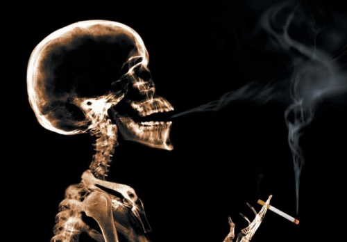 Κουκούτσια σταφυλιού - Ακτινογραφία ανθρώπου που καπνίζει