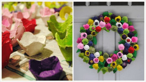 Χάρτινες αβγοθήκες - Χάρτινο στεφάνι