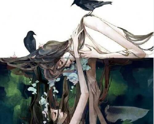 Μελαγχολία και κατάθλιψη - Γυναίκα τραβάει κάτω τον εαυτό της