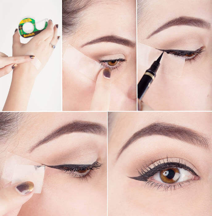 Εφαρμογή eyeliner, κολλητική ταινία