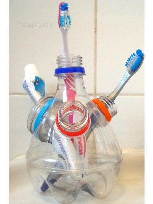 12 διασκεδαστικοί τρόποι για να ανακυκλώσετε τα πλαστικά μπουκάλια, θήκη για οδοντόβουρτσες