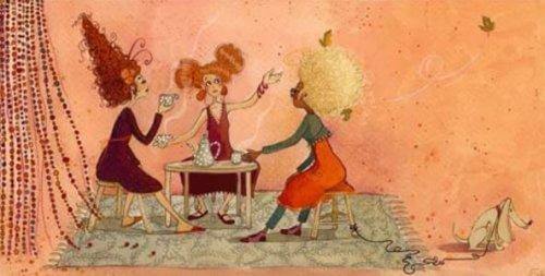 πίνακας με γυναίκες να πίνουν τσάι, το σύνδρομο της βασίλισσας των μελισσών
