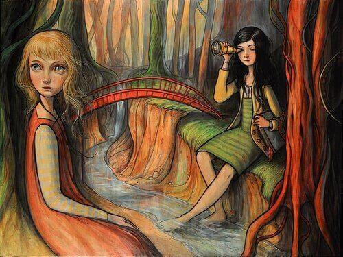πίνακας με δύο κορίτσια σε ένα ποτάμι, το σύνδρομο της βασίλισσας των μελισσών