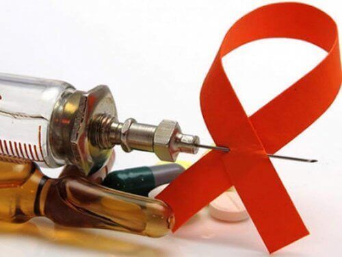 Σύριγγα και κορδέλα κατά του AIDS