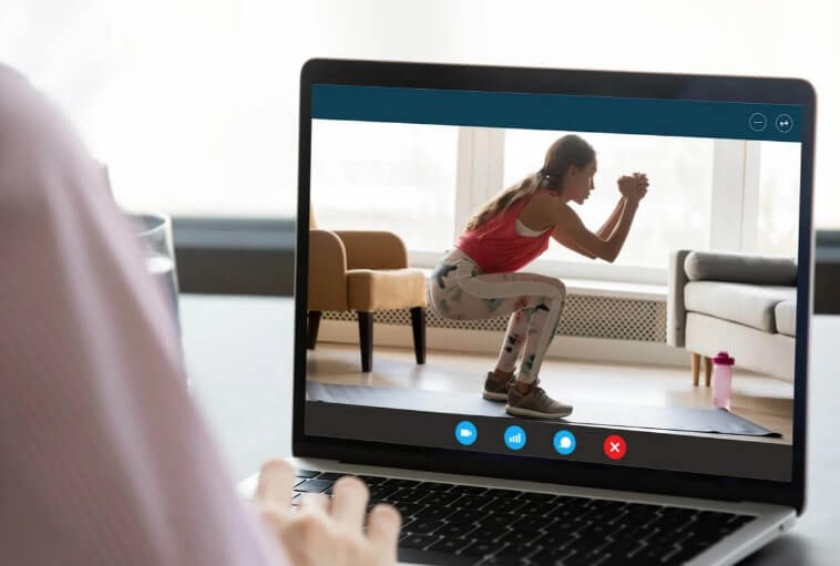 γυμναστική σε λαπτοπ